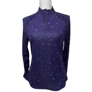 G/Fore Womens Purple 1/4 Zip Athletic Pullover Top Shirt Medium Ruched Stretch